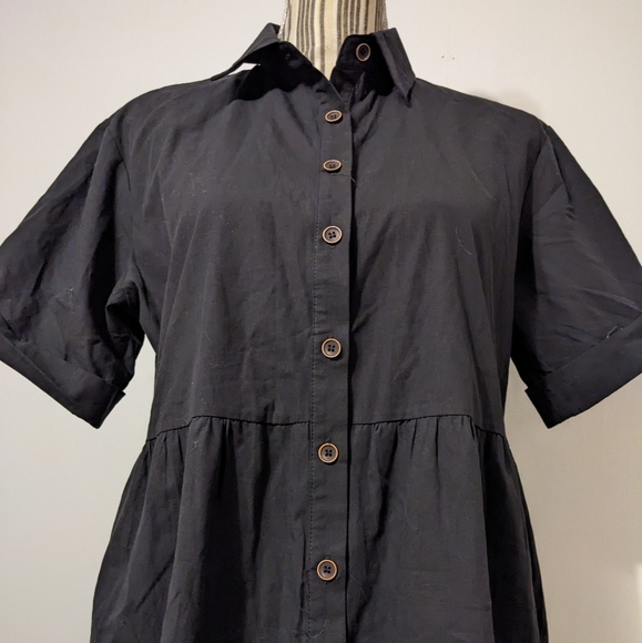 Pygfemr black high waisted dress button front nwt - Picture 4 of 15